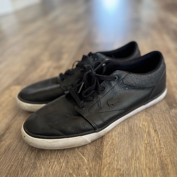 Lacoste Minzah Low-Profile Black Faux-Leather Sneakers - Picture 2 of 10